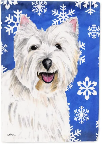 Miniatura 88 de Caroline's Treasures SC9374GF Bulldog English Snow flakes Holiday Garden Flag Buzón Bandera decorativa para patio exterior, patio, obras de arte