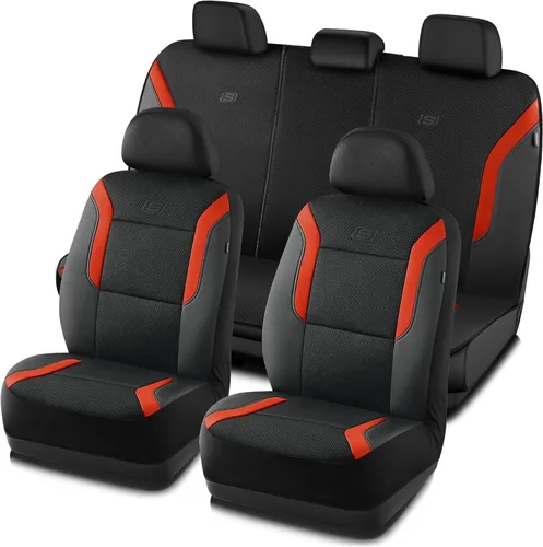 Miniatura 20 de Fundas de asiento de coche de espuma viscoelástica Skechers, fundas de asiento gruesas de malla Air Cool, fundas de asiento de coche para asientos