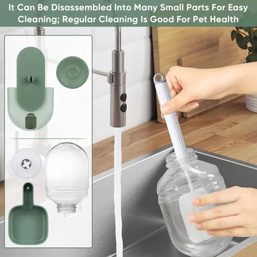 Miniatura 7 de Lemtrflo Dispensador de agua automático colgante de 28 onzas, botella de agua de conejo, conejillo de indias, hurón para jaula, adecuado para Verde