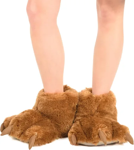 Miniatura 2 de Lazy One - Pantuflas con diseño de garra de animal para niños y adultos, disfraz divertido para niños, cálidas pantuflas peludas