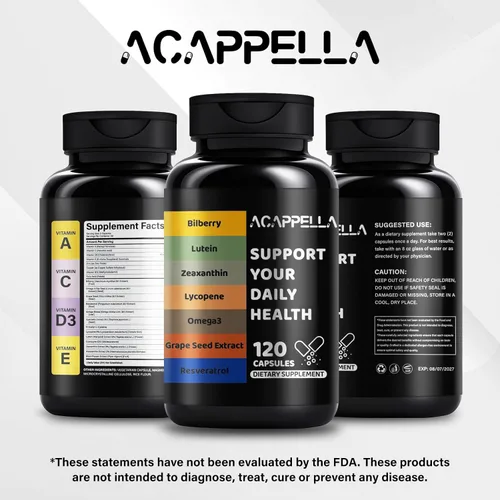 Miniatura 6 de ACAPPELLA Suplementos de luteína y zeaxantina con cápsula de extracto de semilla de uva y cápsula de extracto de semilla de uva Cápsulas