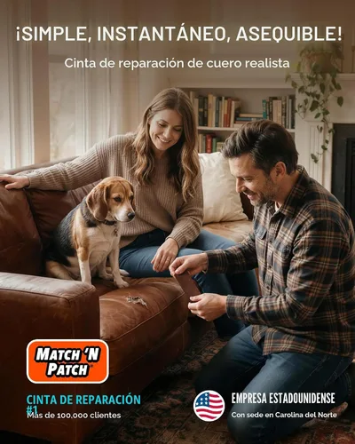 Miniatura 2 de Match 'N Patch cinta de cuero color café real Marrón