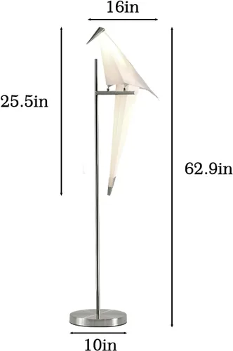 Miniatura 3 de Lámpara de pie LED moderna de 62 pulgadas con forma de pájaro para sala de estar, lámpara de pie plateada moderna con luz de piso de pájaro