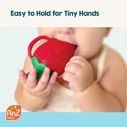 Miniatura 4 de RaZbaby Fruitique - Alimentador de frutas de una pieza para bebé, apertura más grande para rellenar y cabe más fruta fresca/congelada para aliviar