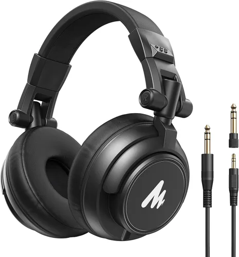 Miniatura 10 de MAONO Auriculares de estudio con controladores de 50 mm Pro Monitor de estudio, MH501 Auriculares cerrados con cable no desmontable para grabación
