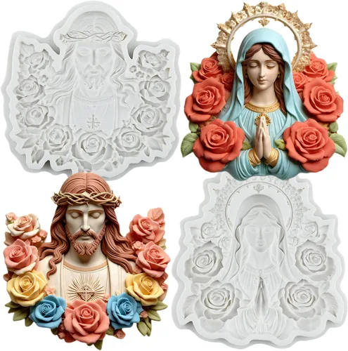 Miniatura 12 de Sijiangmold Molde de silicona cruzada para comunión, cáliz, paloma, fondant, bautismo, pastel, para bautismo, fiesta, decoración de pasteles