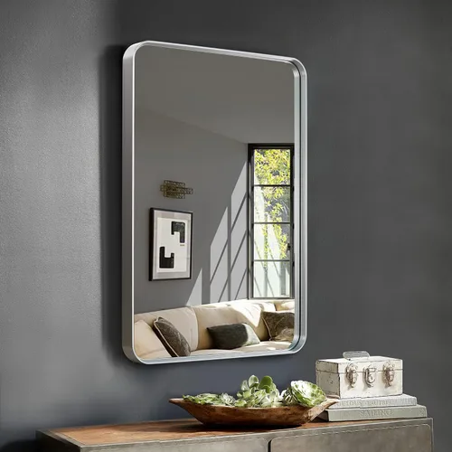 Miniatura 47 de NicBex Espejo de tocador de baño de 32 x 22 pulgadas, espejo de pared con marco de aleación para tocador de baño, dormitorio, pasillo y decoración