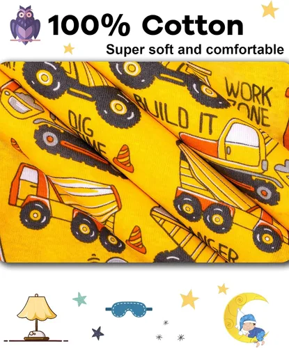 Miniatura 5 de DAUGHTER QUEEN Pijama para niños de 4 piezas, 100% algodón, talla 18 meses a 12 años