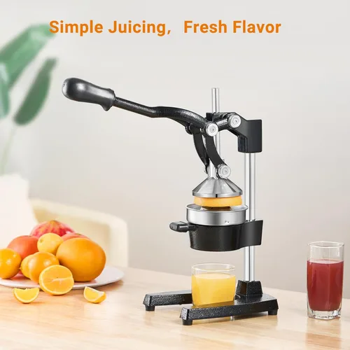 Miniatura 2 de TONGCHANT Exprimidor de Hierro Fundido Prensa Manual para Limón Granada Lima Frutas Cítricas con Taza de Acero Inoxidable, Prensa Exprimidora Manual