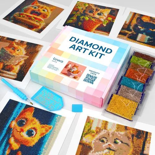 Miniatura 15 de LuwoArte Paquete de 6 Kits de Pintura de Diamantes para Adultos – Kits de Arte de Diamantes con Tema de Campo – Arte de Gemas DIY de Taladro