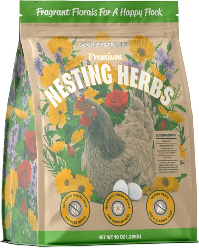 Eaton Pet and Pasture Hierbas de anidación premium, mezcla aromática para cajas de anidación y gallinero, refrescante natural y disuasorio de plagas