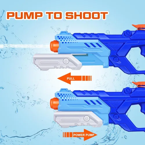Miniatura 4 de Quanquer Paquete de 3 Pistolas de Agua para Niños y Adultos - Pistola de Juguete de Agua de 600CC Súper Blaster Empapador de Largo Alcance Alta Azul