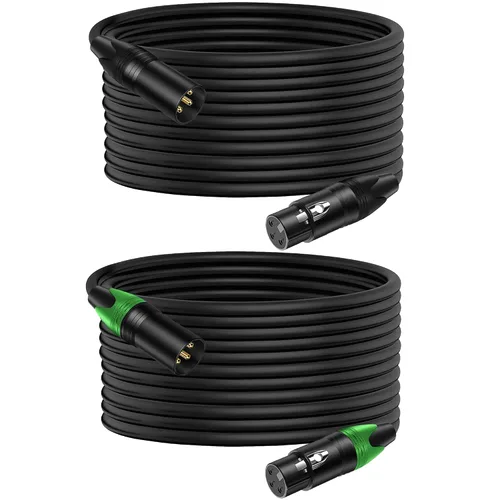 Miniatura 12 de LanSenSu 1 micrófono divisor XLR Y macho a 2 hembras, XLR hembra de 3 pines a doble XLR macho Y-Splitter Cables de audio de micrófono equilibrado