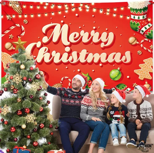 Miniatura 5 de Cartel grande de Feliz Navidad, 72 x 44 pulgadas, decoraciones de fiesta de Navidad, pancarta de fiesta de Navidad, decoraciones de Navidad