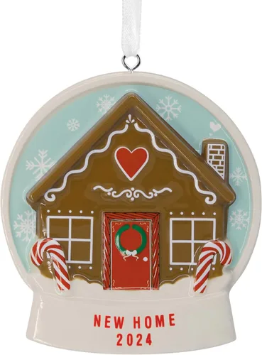 Miniatura 8 de Hallmark Casa de pan de jengibre nuevo hogar 2023 adorno de Navidad, cerámica premium
