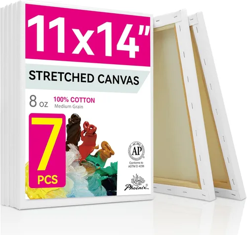 Miniatura 14 de PHOENIX - Lienzos de algodón blanco con bastidor para pintar, perfil de 5/8 pulgadas, imprimado triple para pinturas al óleo y acrílicas, 10x20