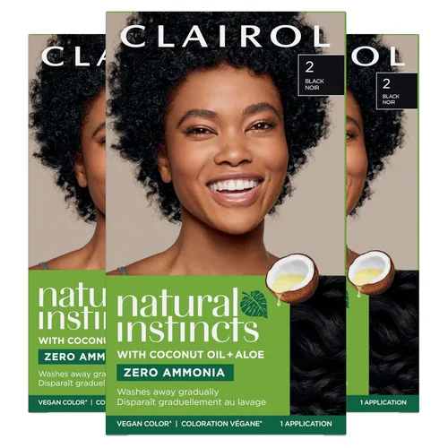 Miniatura 44 de Clairol Natural Instincts - Tinte semipermanente para el cabello, color negro azul 2BB, paquete de 1 unidad 2BB Azul Negro
