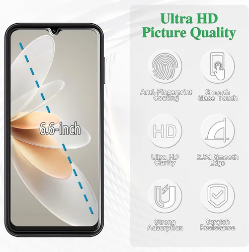 Miniatura 2 de Pokolan Paquete de 3 protectores de pantalla de privacidad para Samsung Galaxy S23 FE/ A54 5G antiespía privado de vidrio templado, antiarañazos