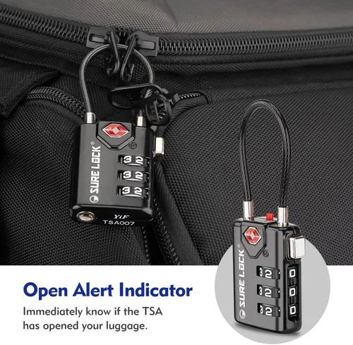 Miniatura 3 de Candados para equipaje, para viajes, compatibles con TSA, con indicador de inspección y diales de lectura fácil. Paquete de 1, 2 o 4 unidades.