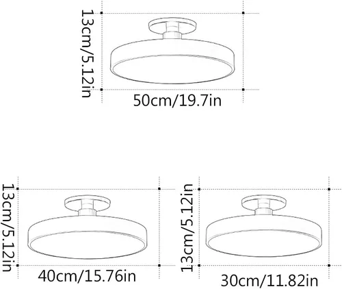 Miniatura 4 de Lámpara de techo de color de cúpula de 3 colores de luz variable instalación integrada cerca del techo, lámparas LED de montaje empotrado, luces