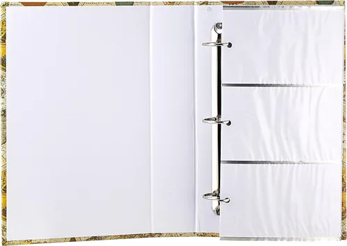 Miniatura 2 de Álbum de fotos de 3 anillos con 504 bolsillos para fotos de 4 x 6, diseño de mapa del mundo antiguo