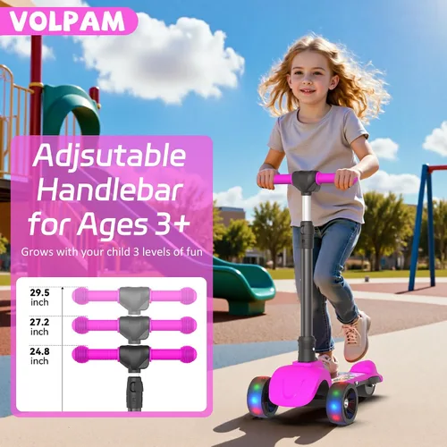 Miniatura 4 de Electric Scooter, 80W Motor, 3 Levels Adjustable Handlebar, 5 Mph Safe Speed, Lighted Up Wheel, Lean-to-Steer Design, Foldable Kick Scooter Boys &