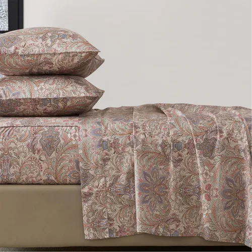 Miniatura 14 de FADFAY Juego de sábanas tamaño King, 100% algodón, elegante ropa de cama de granja con hojas verdes menta y flores blancas, sábana suave