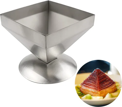 Miniatura 9 de DOERDO Molde de cocina piramidal de acero inoxidable para hogar y restaurante, 5.9 x 4.5 pulgadas