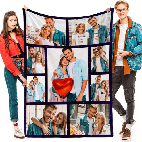Miniatura 8 de Manta personalizada con fotos, texto, fotos personalizadas, regalos del día de San Valentín para mamá, papá, pareja, esposa, marido, novia, novio