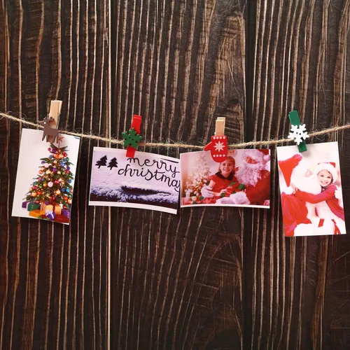 Miniatura 3 de Boao 180 clips de madera de Navidad, clips de fotos para árbol de Navidad, guantes de alce, pinzas de nieve para colgar fotos y recuerdos de fiesta