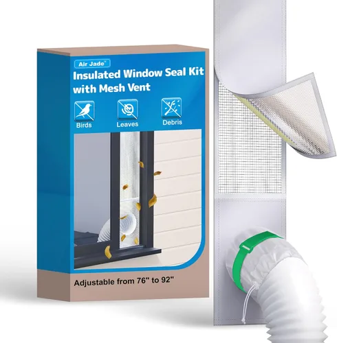 Air Jade Kit de ventilación de puerta corredera de aire acondicionado portátil, kit de ventilación de CA para puerta corredera aislada con