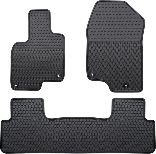 Miniatura 12 de Tapetes de auto a medida para Volkswagen VW Atlas 2018-2025 con asientos de butaca de segunda fila, alfombrillas de goma para auto resistentes, Todo