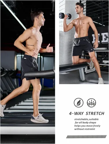 Miniatura 4 de NORTHYARD Pantalones cortos deportivos para correr para hombre, 5 pulgadas, 7 pulgadas, 9 pulgadas, entrenamiento, gimnasio, tenis, secado rápido