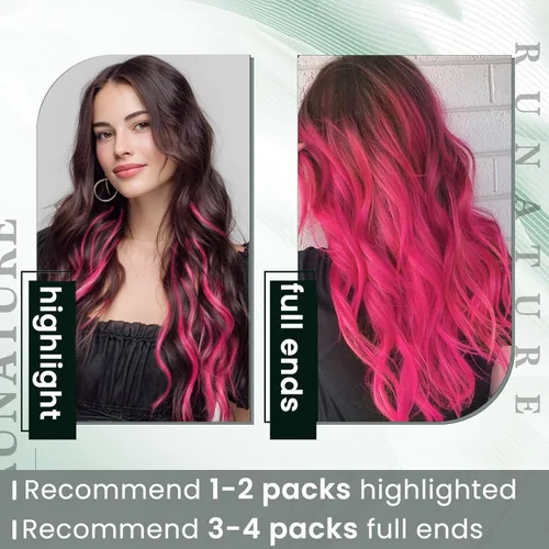 Miniatura 2 de RUNATURE Extensiones de cabello humano con punta I Tip color rosa, invisibles, extensiones de cabello humano real, extensiones de cabello humano