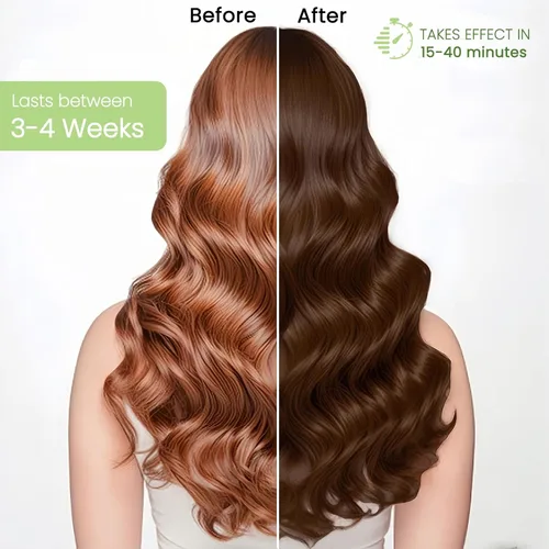Miniatura 3 de Champú de tinte para el cabello marrón 3 en 1, champú instantáneo de color natural para el cabello, 100% cobertura de cabello gris, champú para Café