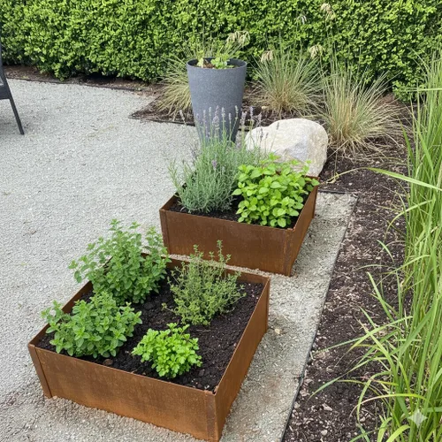 Miniatura 6 de Edge Right - Kit de cama de jardín elevada - Acero COR-Ten (acero COR-Ten de 8 pulgadas, 2 pies x 2 pies)