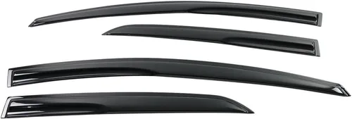 Miniatura 3 de IKON MOTORSPORTS - Visera de ventana compatible con Toyota Yaris Sedán 2007-2013, humo acrílico teñido y semitransparente, protector de sombra