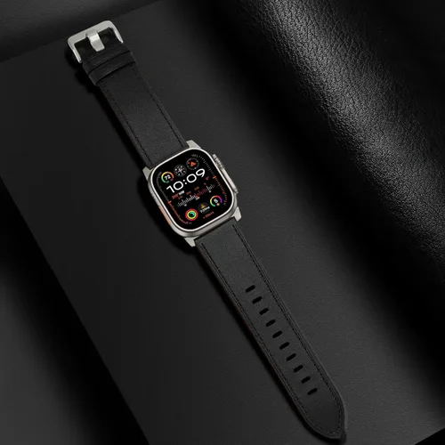 Miniatura 5 de UUPWPOKT - Correa de cuero compatible con Apple Watch Ultra 3/2/1 de 49/46/45/44/42 mm, correa de cuero genuino para iWatch Ultra Series 11 10 9 8 7
