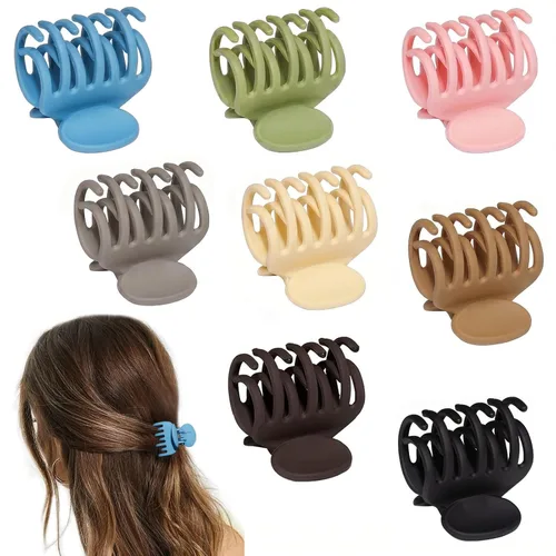 Miniatura 10 de 8 pinzas de garra para cabello fino para mujeres, pinzas de pelo medio mate de 1.6 pulgadas para cabello fino y grueso, agarre fuerte, pinzas