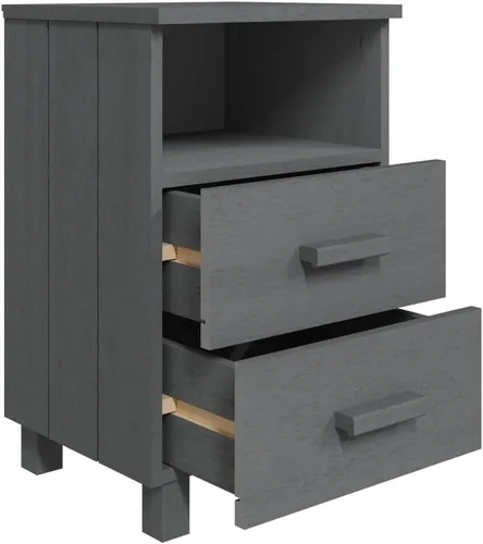 Miniatura 6 de Armario de noche con 2 cajones y 1 compartimento abierto, mesita de noche de madera, mesa auxiliar organizadora de almacenamiento para muebles