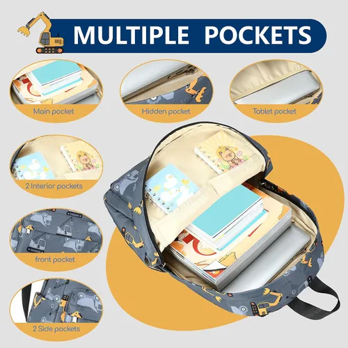 Miniatura 20 de CAMTOP - Conjunto de mochila y lonchera con estampados divertidos para niños de preescolar y primaria), Y0058-2