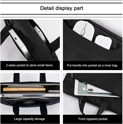 Miniatura 6 de Voova Bolsa para laptop de 13 14 pulgadas, funda impermeable para computadora con correas para el hombro y asa compatible con MacBook Air 13
