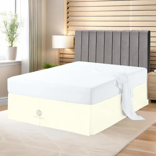 Miniatura 10 de Falda de cama de tamaño individual de alta calidad, 800 hilos, 100% algodón egipcio, falda de cama blanca, tamaño individual de 12 pulgadas