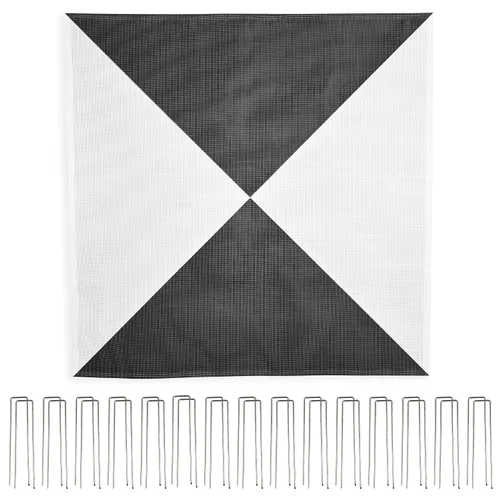 Miniatura 19 de Sky High Bull's-Eye Punto de control de tierra degradable para drones (24 x 24 pulgadas) GCP con 30 grapas (tablero de ajedrez negro/blanco)
