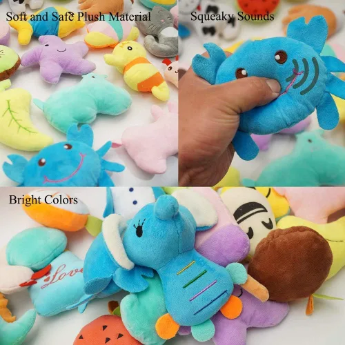 Miniatura 5 de HDMOTU Paquete de 26 juguetes chirriantes suaves para perros pequeños y medianos, juguetes chirriantes favoritos lindos y cómodos para cachorros