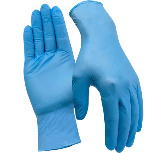 Guantes de nitrilo desechables, guantes industriales de 5 mil sin látex ni polvo para limpieza automotriz, no estériles (Azul, M/8 (Paquete de 100))