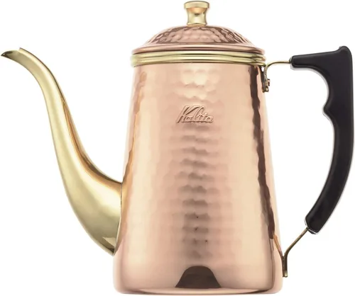 Kalita #52262 - Cafetera de cobre, 23.7 fl oz (23.7 fl oz), boca estrecha, boquilla, fuego directo, fabricada en Japón, hervidor de agua Cu 700,