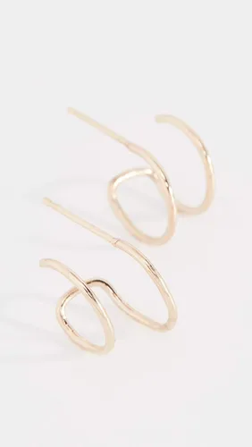 Miniatura 4 de Pendientes dobles de oro de 14 quilates para mujer
