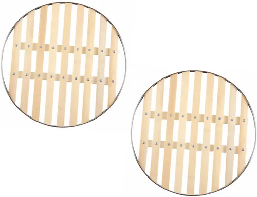 Estante de vapor de bambú, paquete de 2 unidades de acero inoxidable de 11.8 pulgadas y soporte de vapor de bambú natural para ollas arroceras al