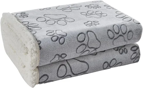 Miniatura 19 de Qeils Manta impermeable calmante para gatos de interior, manta suave y silenciosa de felpa para mascotas, manta gruesa de piel sintética de 500 GSM